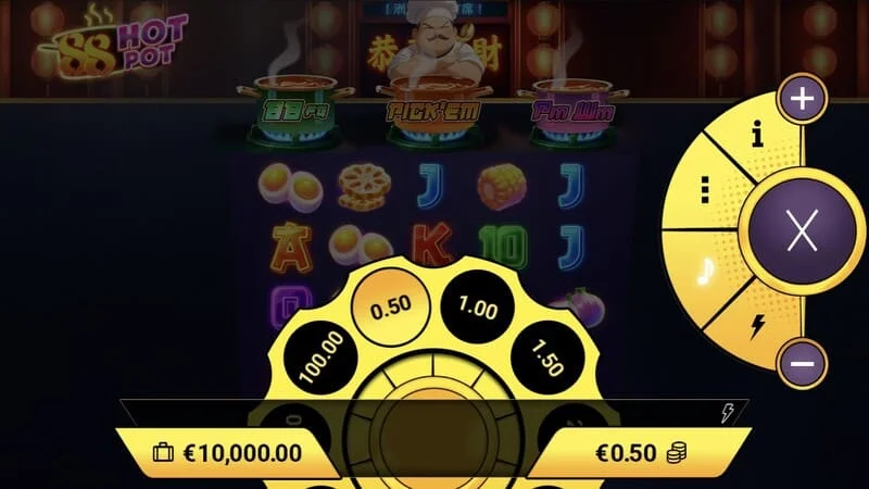 88 Hot Pot - selezione della puntata e interfaccia di spin